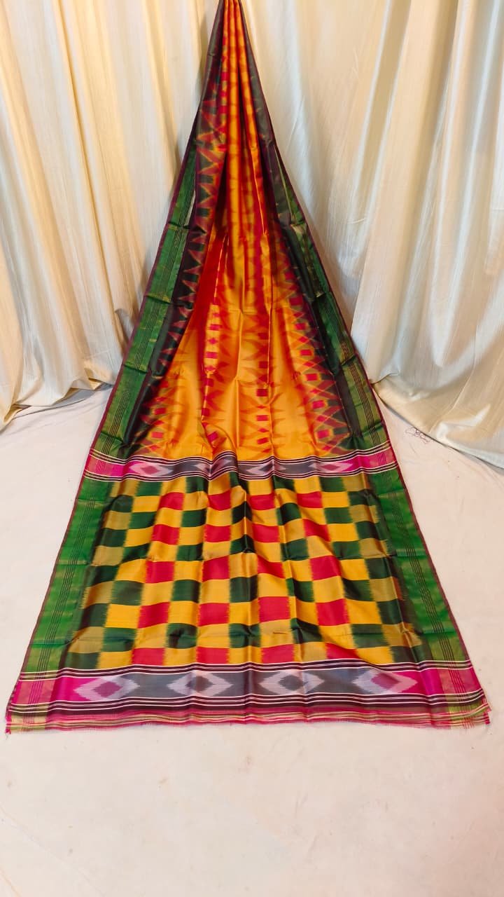 Pure Handloom All-Over Ikkat Pure Silk Saree